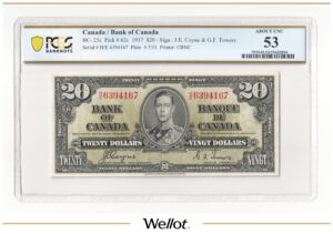 20 Долларов 1937 Канада PCGS 53 AUNC