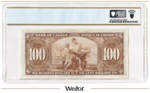 100 долларов 1937 Канада PCGS 50 AUNC